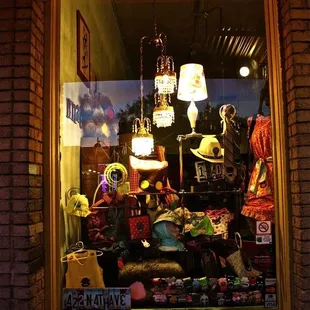 Store display at night.