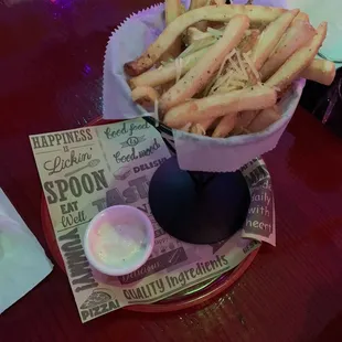 Parmesan Truffle Fries with ranch sauce