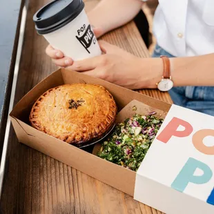 Pie &amp; Side Combo + Oat Milk Latte