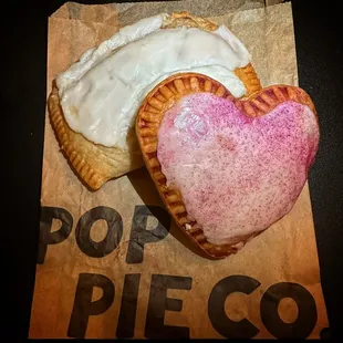 5.11.24: Lemon Curd &amp; Mixed Berry Hand Pie $5  Ube Coconut Heart-Shaped Hand Pie $7