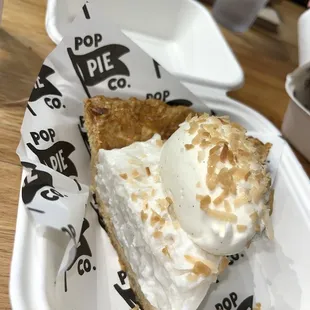 (D) Coconut Cream Pie - Slice