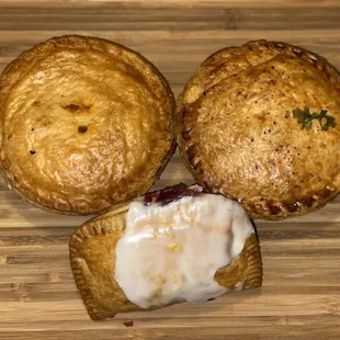 Classic Chicken Pot Pie, Aussie Meat Pie, Lemon Curd Mixed Berry Hand Pie