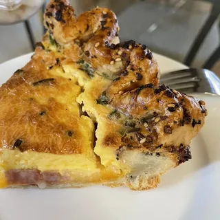 (D) Ham, Bacon, Chive & Cheese Quiche - One Slice