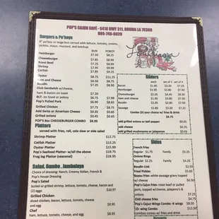 the menu