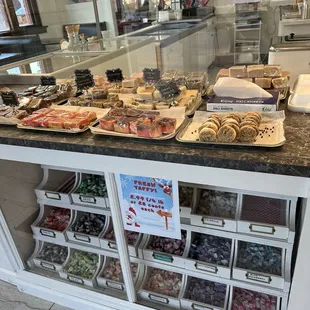 Candies and baked goods