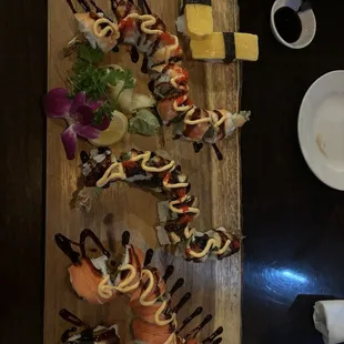 Specialty rolls, Unagi and Tomago