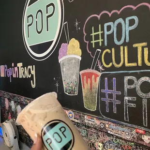 Black milk tea with crystal and regular boba.