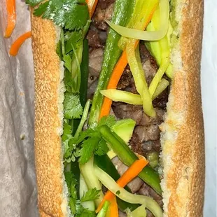 Roasted Crackling Pork Banh Mi (Heo Quay)