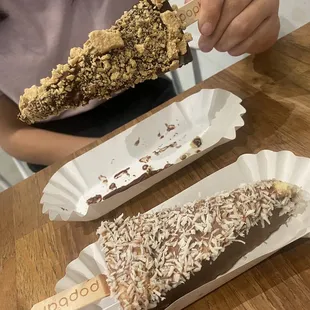 Chocolate dipped cheesecakes