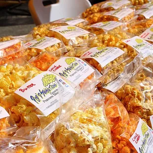 a display of popcorn