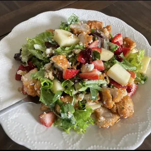 Look at this amazing salad I made with all my goodies from Pope Family Farms!!!