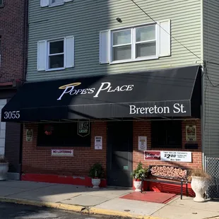 the front of the building