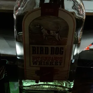a bottle of bird dog whiskey