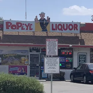 the front of popeye liquor