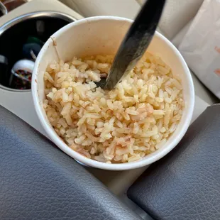 Bowl full of rice with no beans!