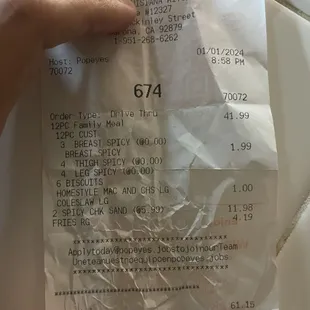 Extra charges for no reason. Didn&apos;t get the fries. Got mostly wings.
