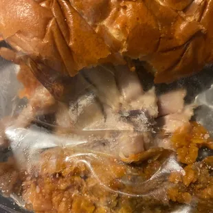 I don't know if you can see the bone through the plastic bag. We're keeping it for proof.