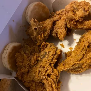 fried chicken and donuts