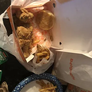 Missing chicken 2 can dine meal  Burnt old fish