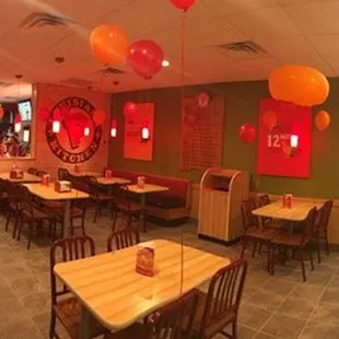 the inside of a restaurant