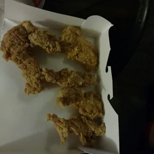 Hows that for a 5 piece chicken strips.. More like scraps..