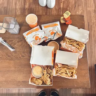 chicken wings and fried chicken, food