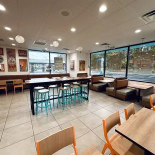 Main seating area, clean and organized.