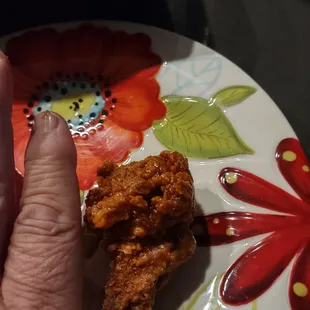 My pointer finger vs scrawny wing.