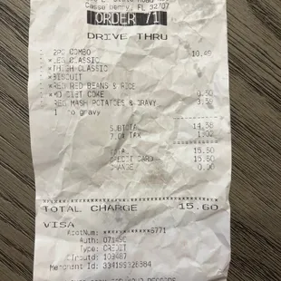 My receipt.