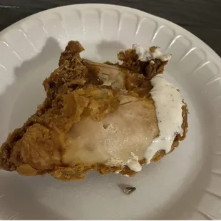 I don&apos;t know if this is a tooth or a nail all I know that it was lodged in that chicken