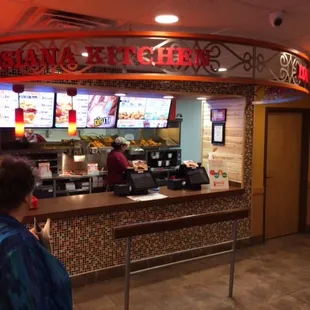 Counter in this new Popeye's.  Clean and welcoming place.