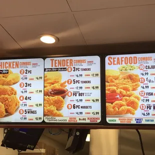 a menu for a chicken dinner