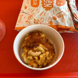 a bowl of macaroni and cheese