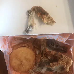 a fried chicken and a fried fish