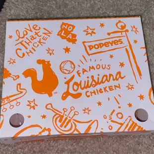 a close up of the box