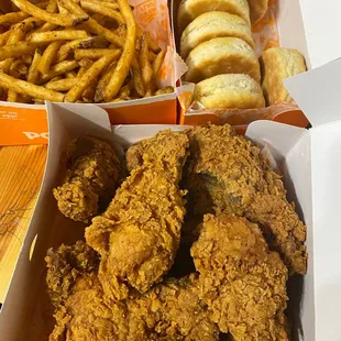 fried chicken and french fries