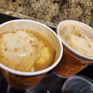 two cups of ice cream