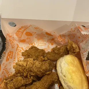 fried chicken and biscuits