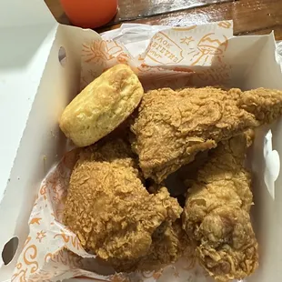 fried chicken and biscuits