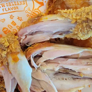 Raw undercooked chicken