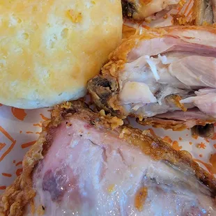 Raw undercooked chicken