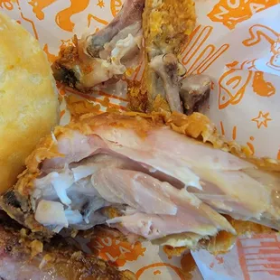 Raw undercooked chicken