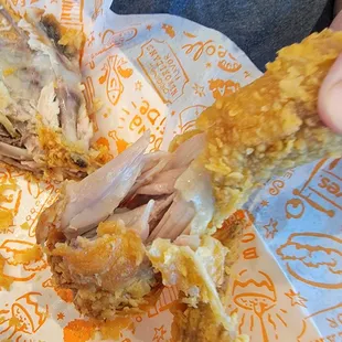 Raw undercooked chicken