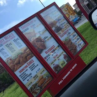 Drive thru menu