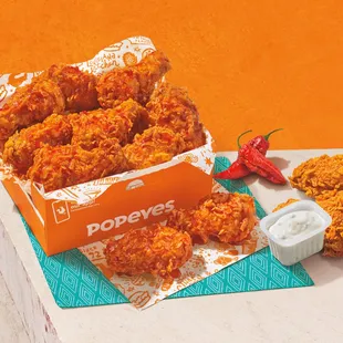 a box of popeyes fried chicken