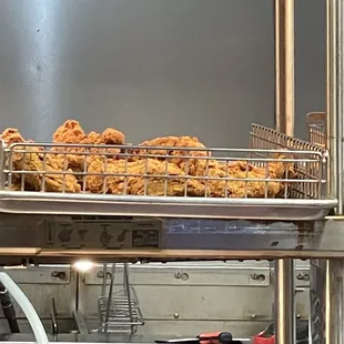 a bunch of fried chicken