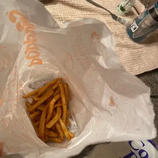 Just some cold fry in no bag