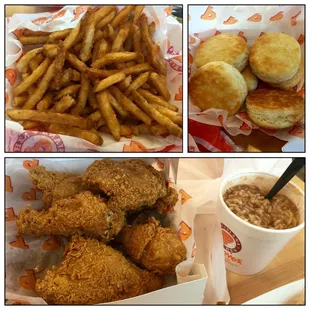 fried chicken and french fries