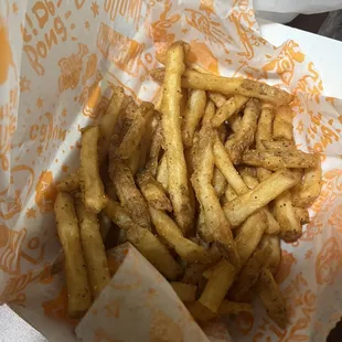 a basket of french fries