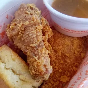 fried chicken and biscuits